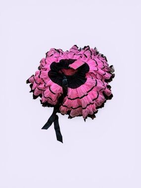 TUTU COUTURE Elastic Pink and Black Ruffled Princess/Ballet Petticoat Skirt M